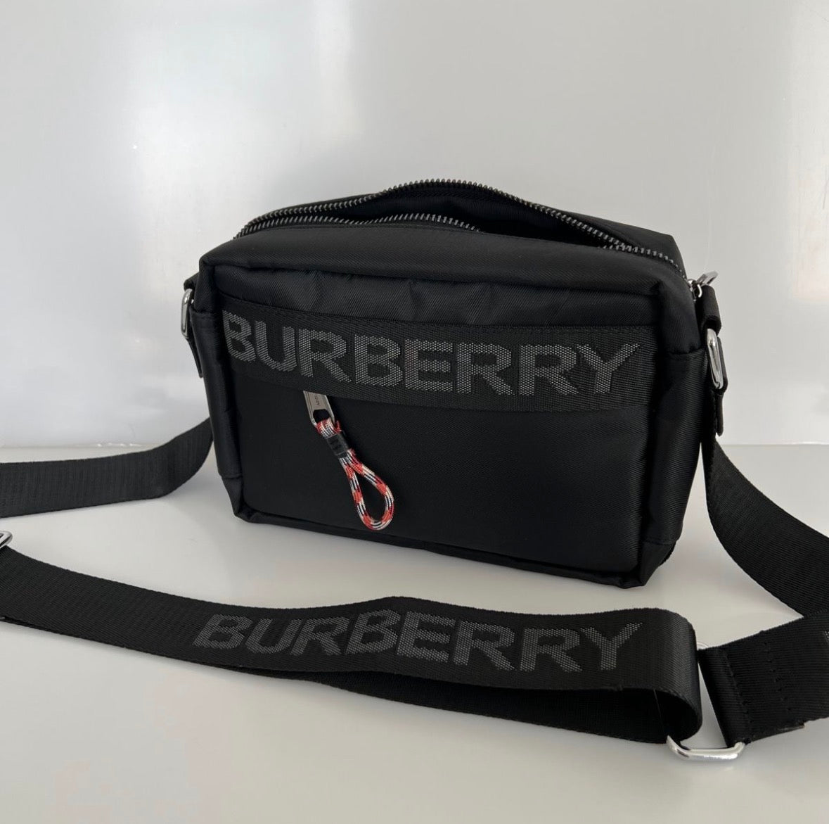 Sacoche Burberry bandoulière - Beige Check & Noir